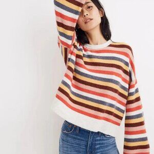Madewell Cardiff Striped Crewneck‎ Sweater in Coziest Yarn Size Small